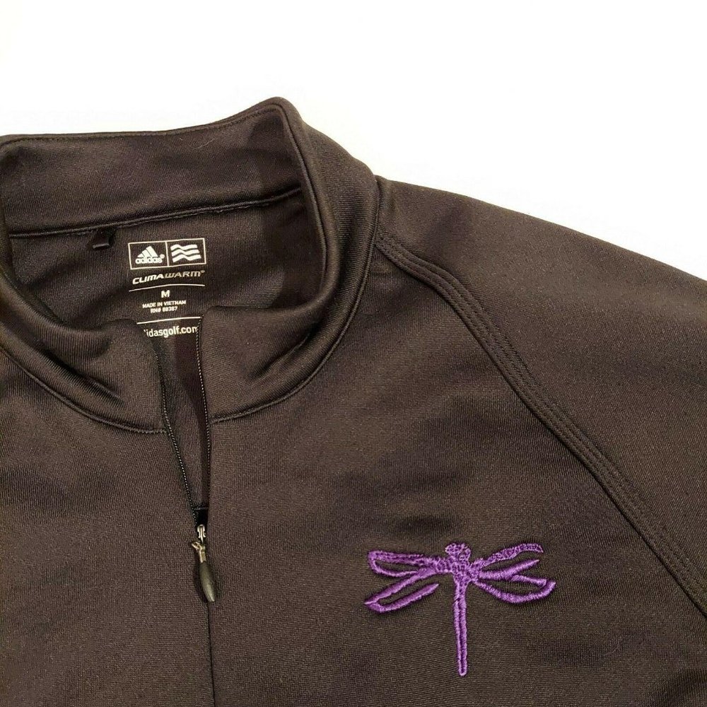 ADIDAS Climawarm Womens Med Black 1/4 Zip Shirt - Picture 2 of 8